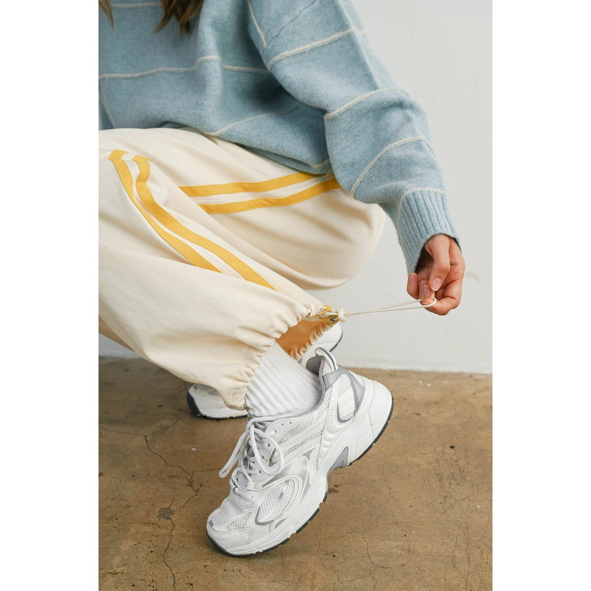 Striped Wide-Leg Drawstring