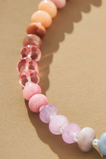 Natural agate beaded necklace