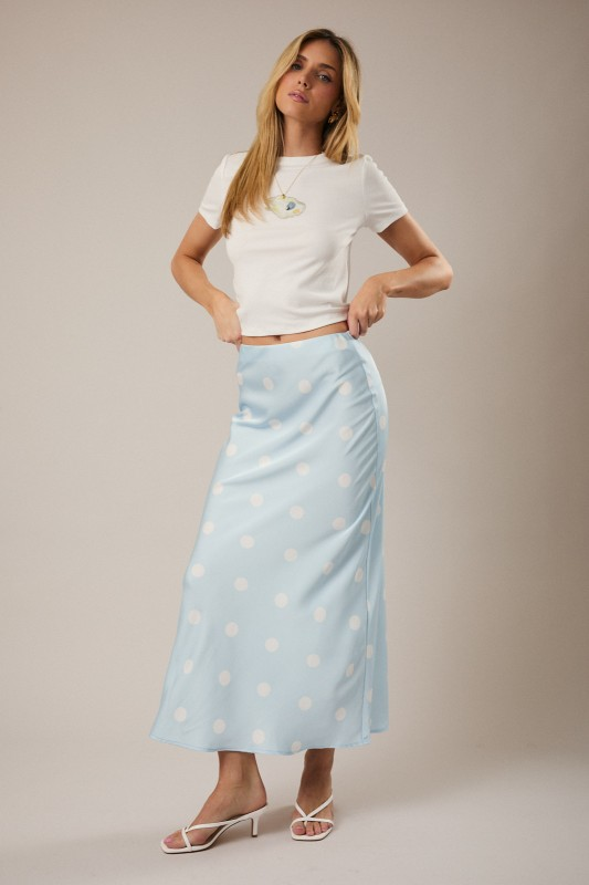 Bluebell Bliss Polka Dot Maxi Skirt