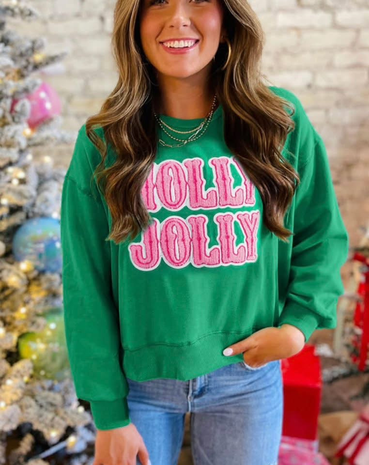 Holly jolly terry sweatshirt
