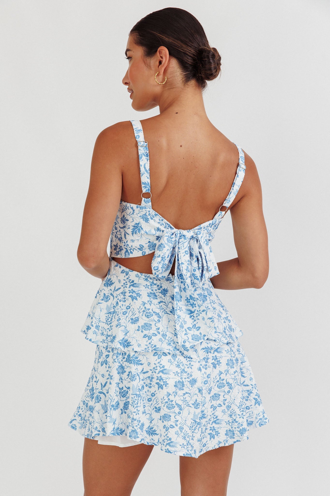 Blue tiered dress