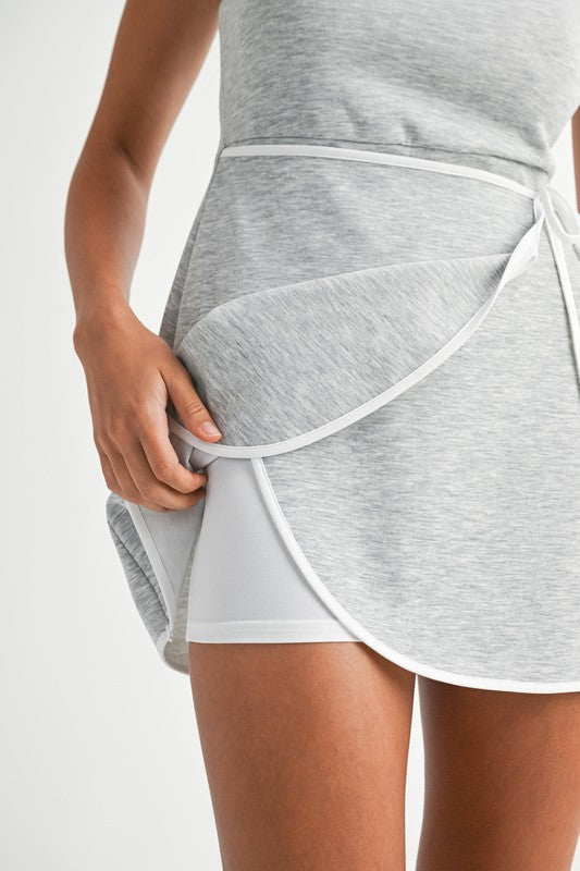Heather gray active romper dress