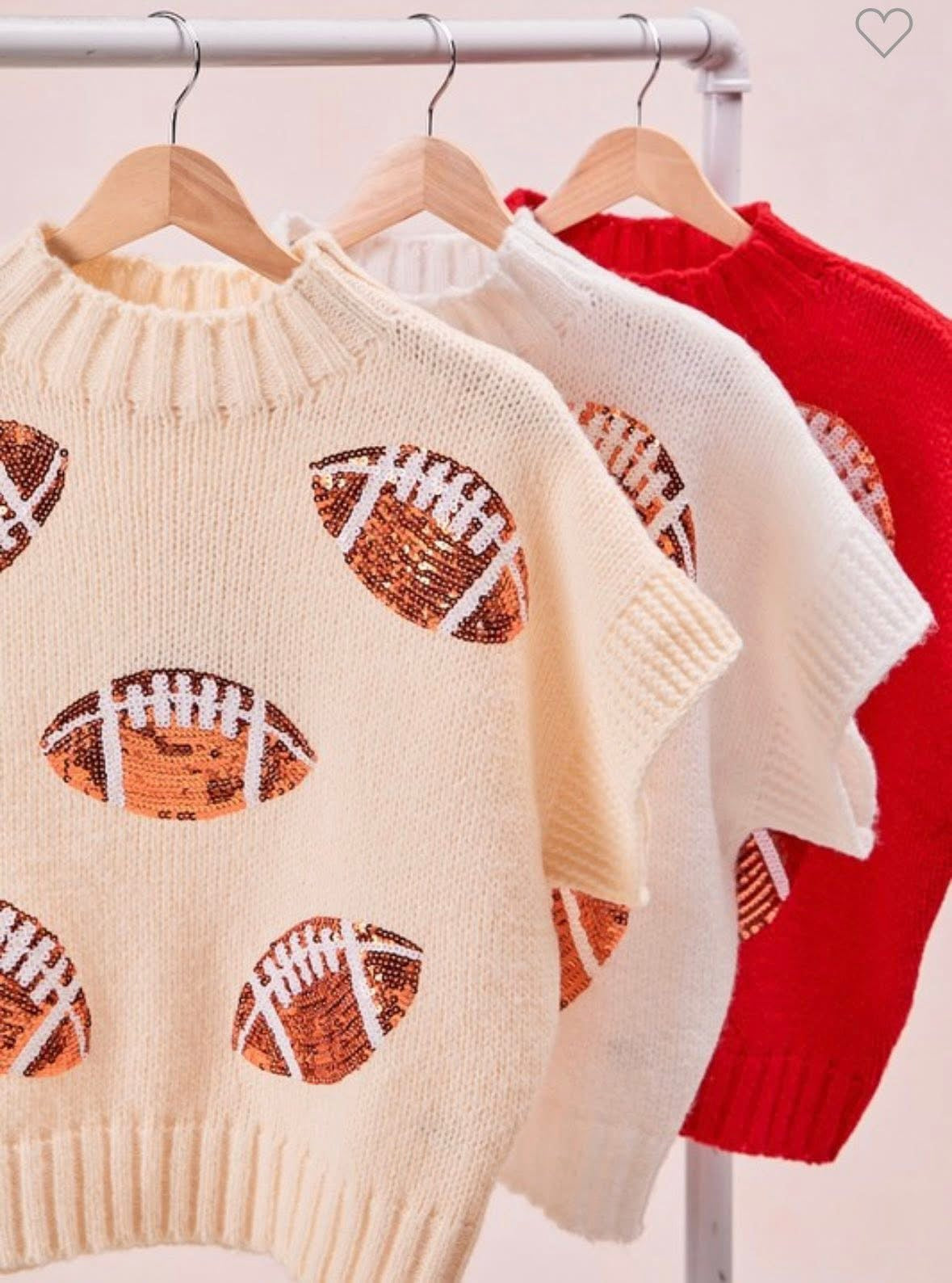 Sequin football knit top pre order