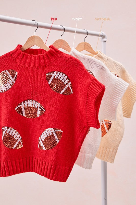 Sequin football knit top pre order