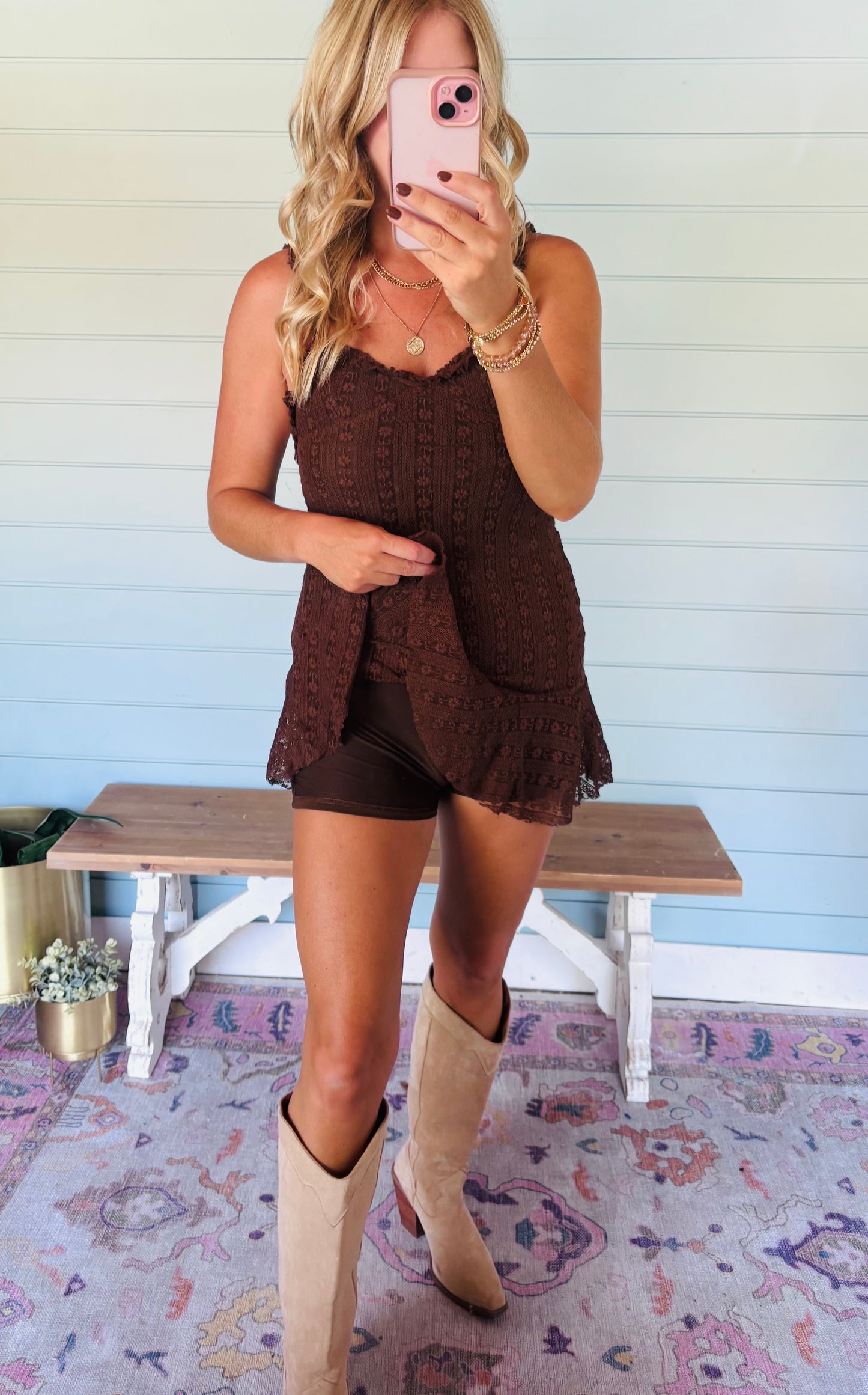 Lace romper dress