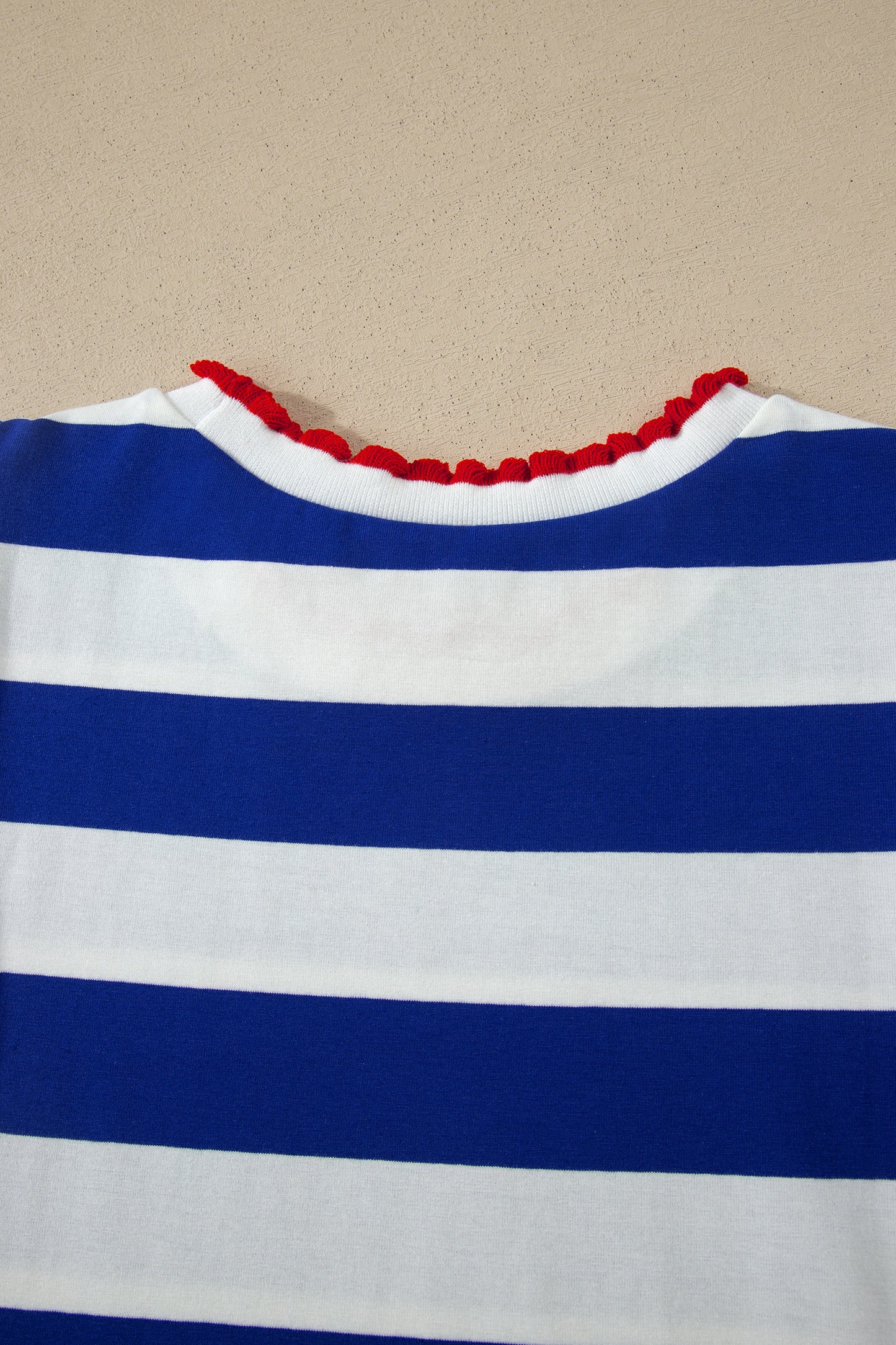 Blue Stripe Puff Sleeve Shift Dress