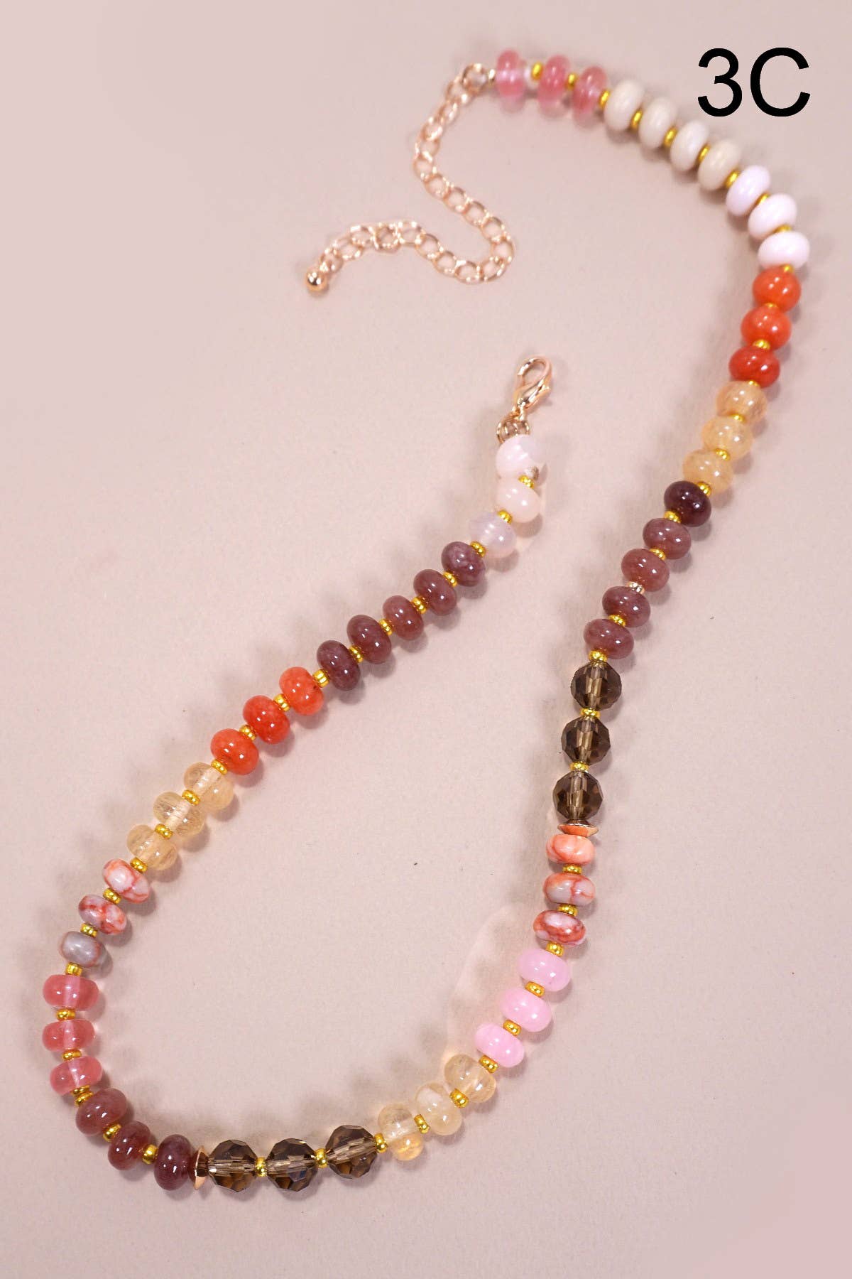 Natural agate beaded necklace
