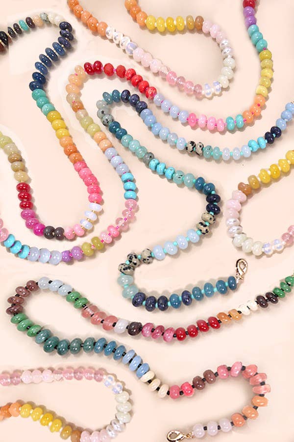 Natural agate beaded necklace