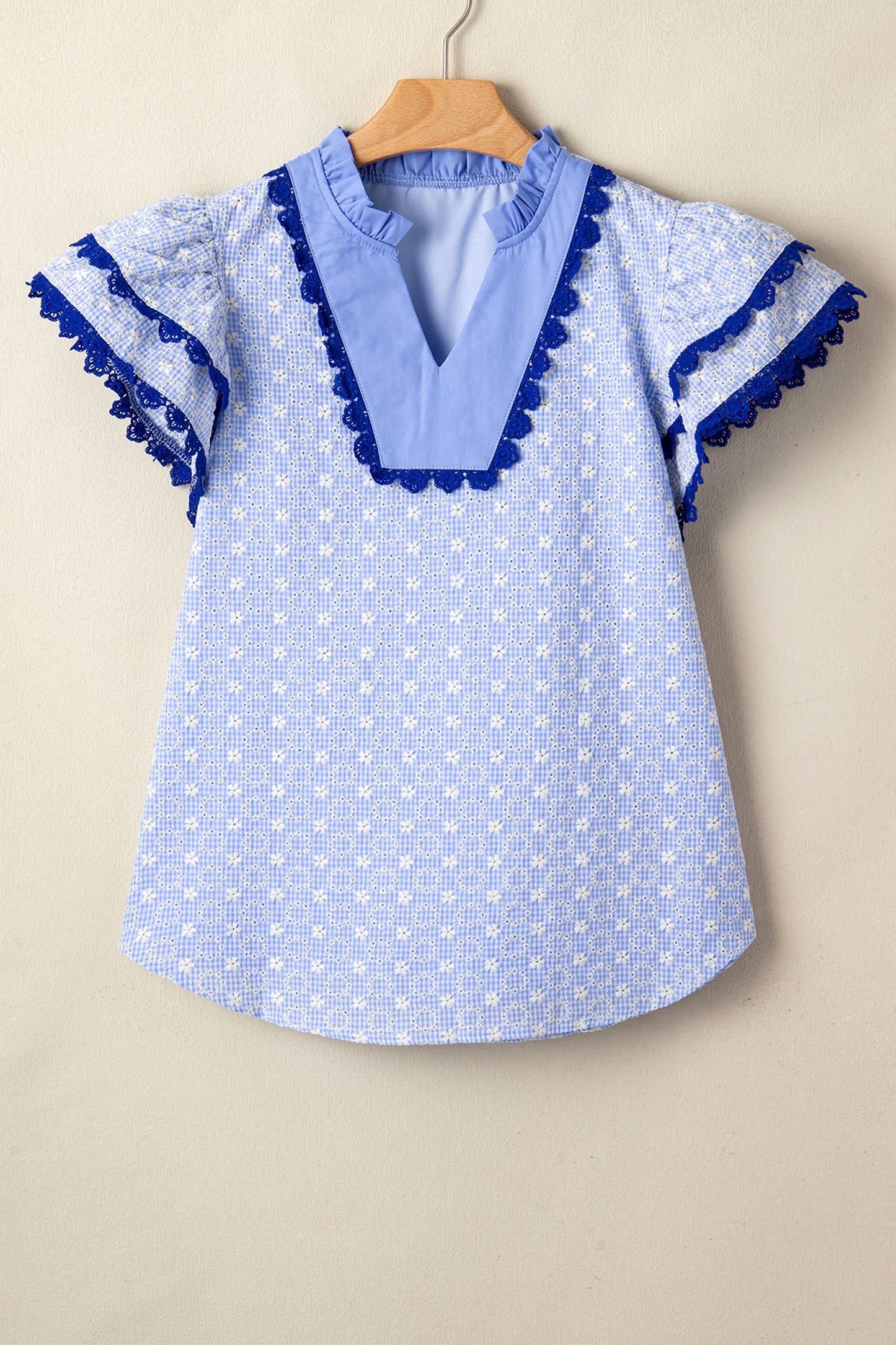 Beau Blue Eyelet Blouse