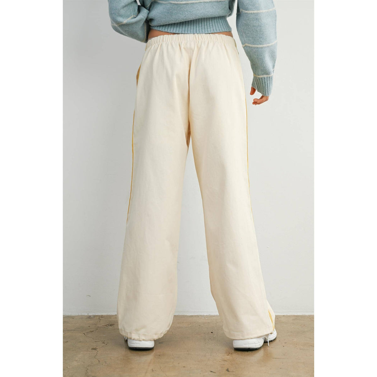Striped Wide-Leg Drawstring