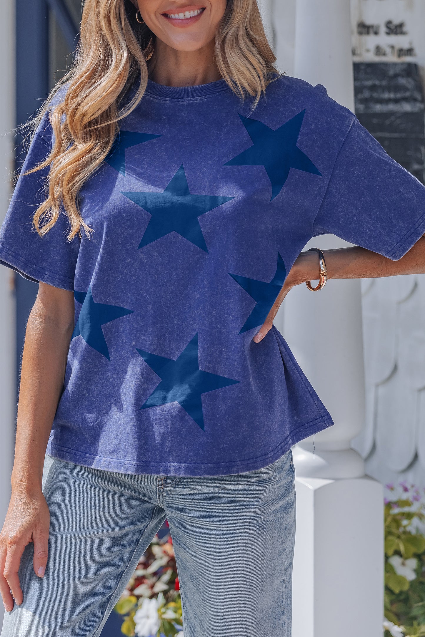 Blue Independence Mineral Wash Shirt