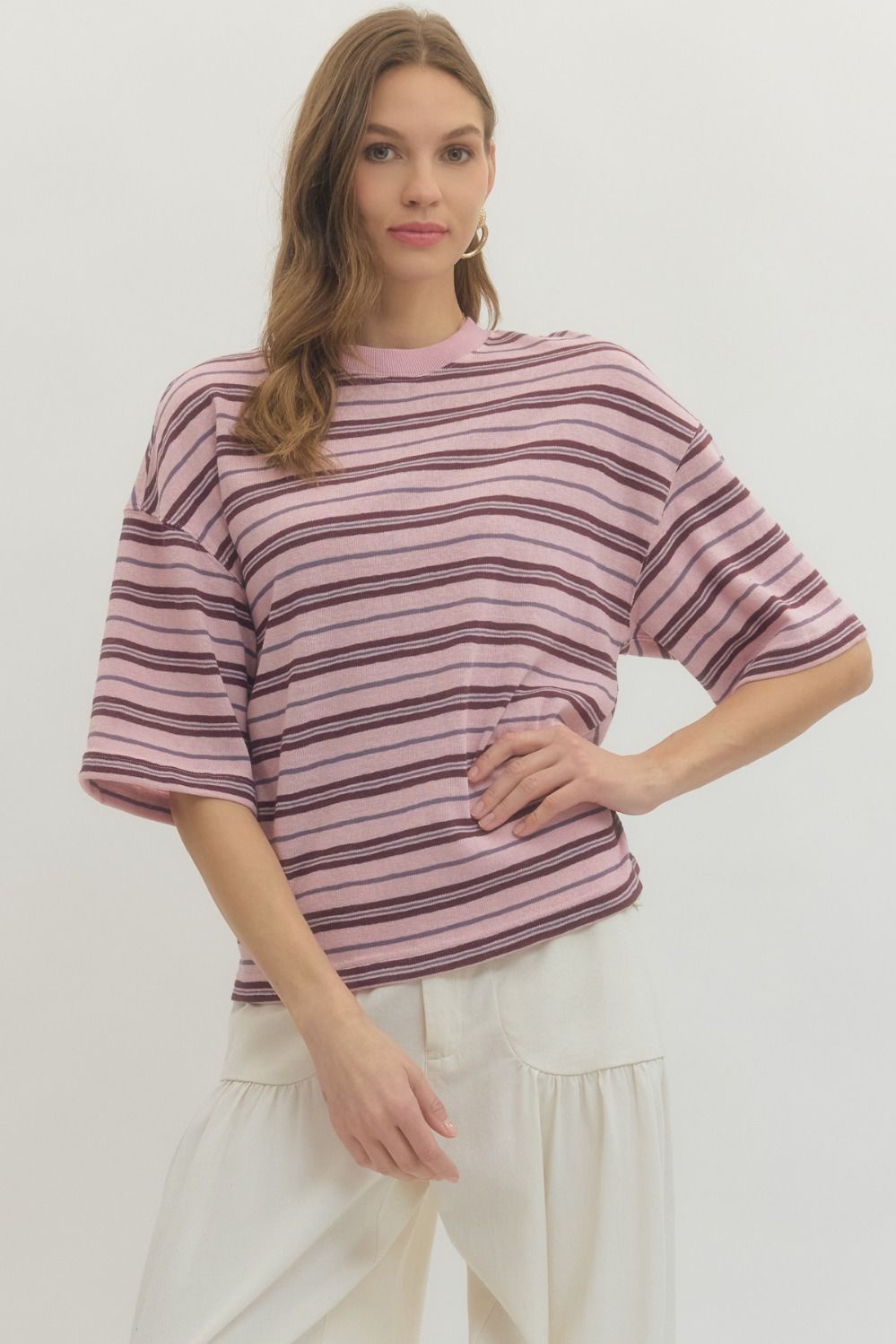 Blush Hour Striped Top