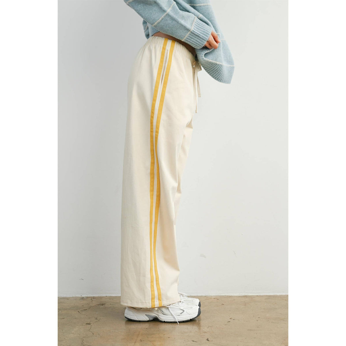 Striped Wide-Leg Drawstring
