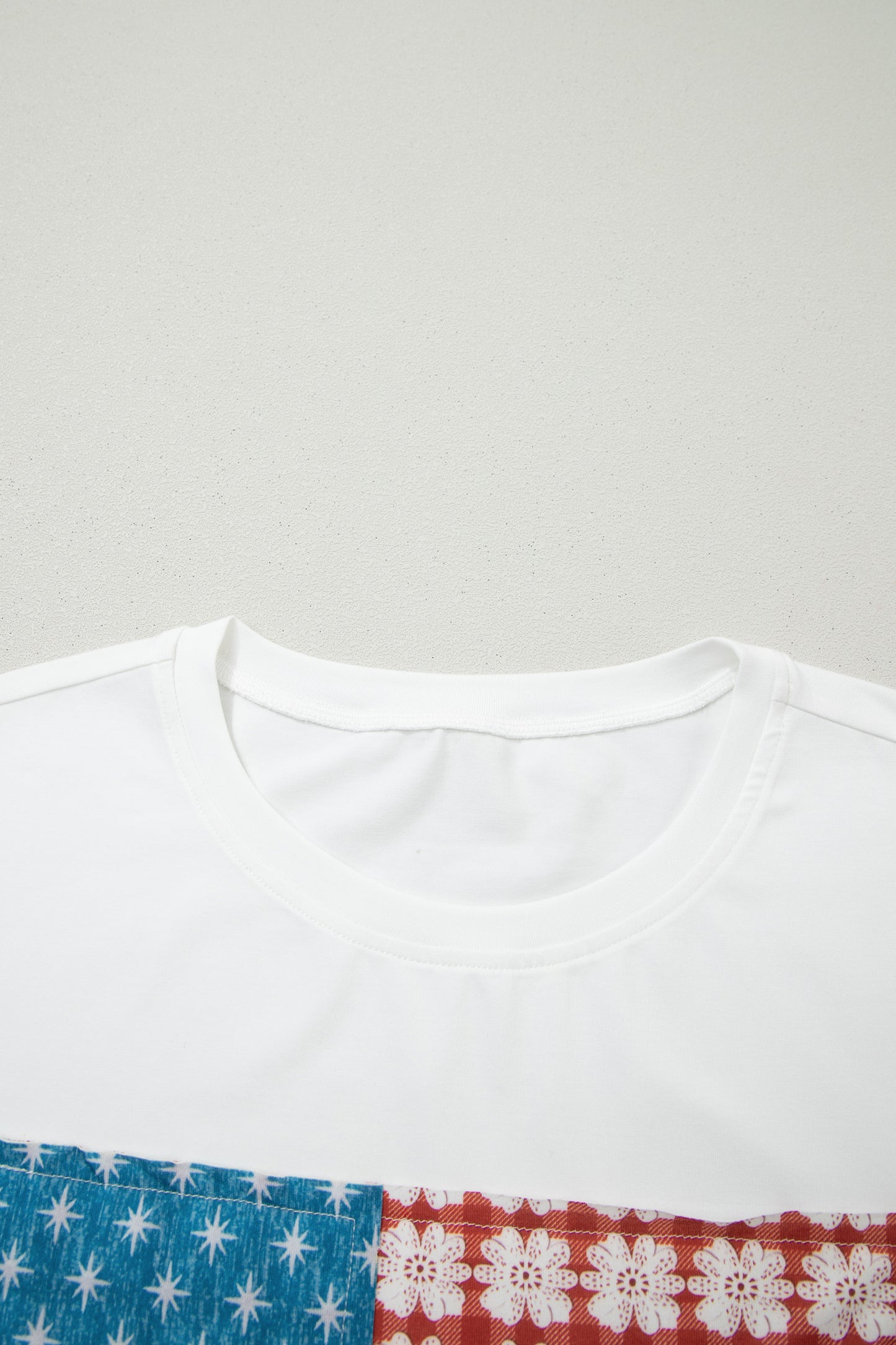Embroidered Patch Flag T Shirt