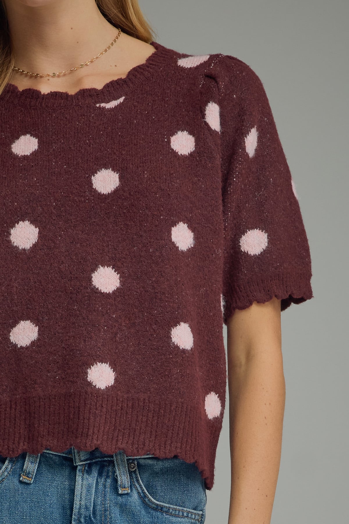 Sweet Spot Polka Dot Sweater Top