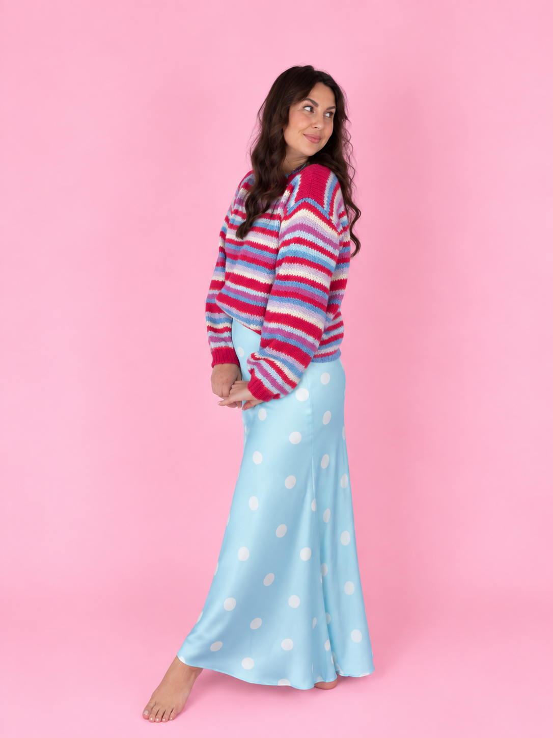 Bluebell Bliss Polka Dot Maxi Skirt