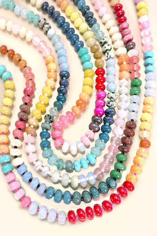 Natural agate beaded necklace