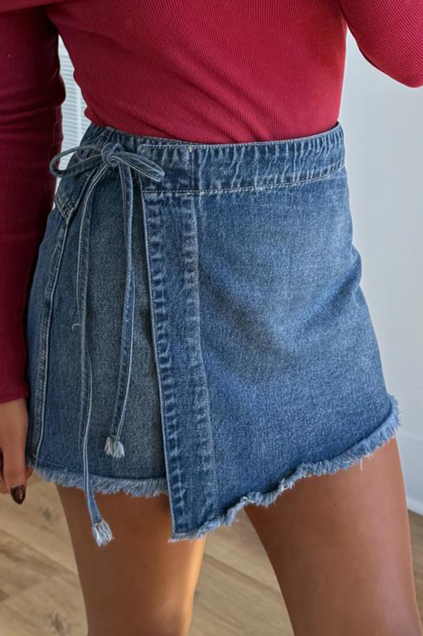 Ashleigh Blue Wrapped Tied Denim Skort