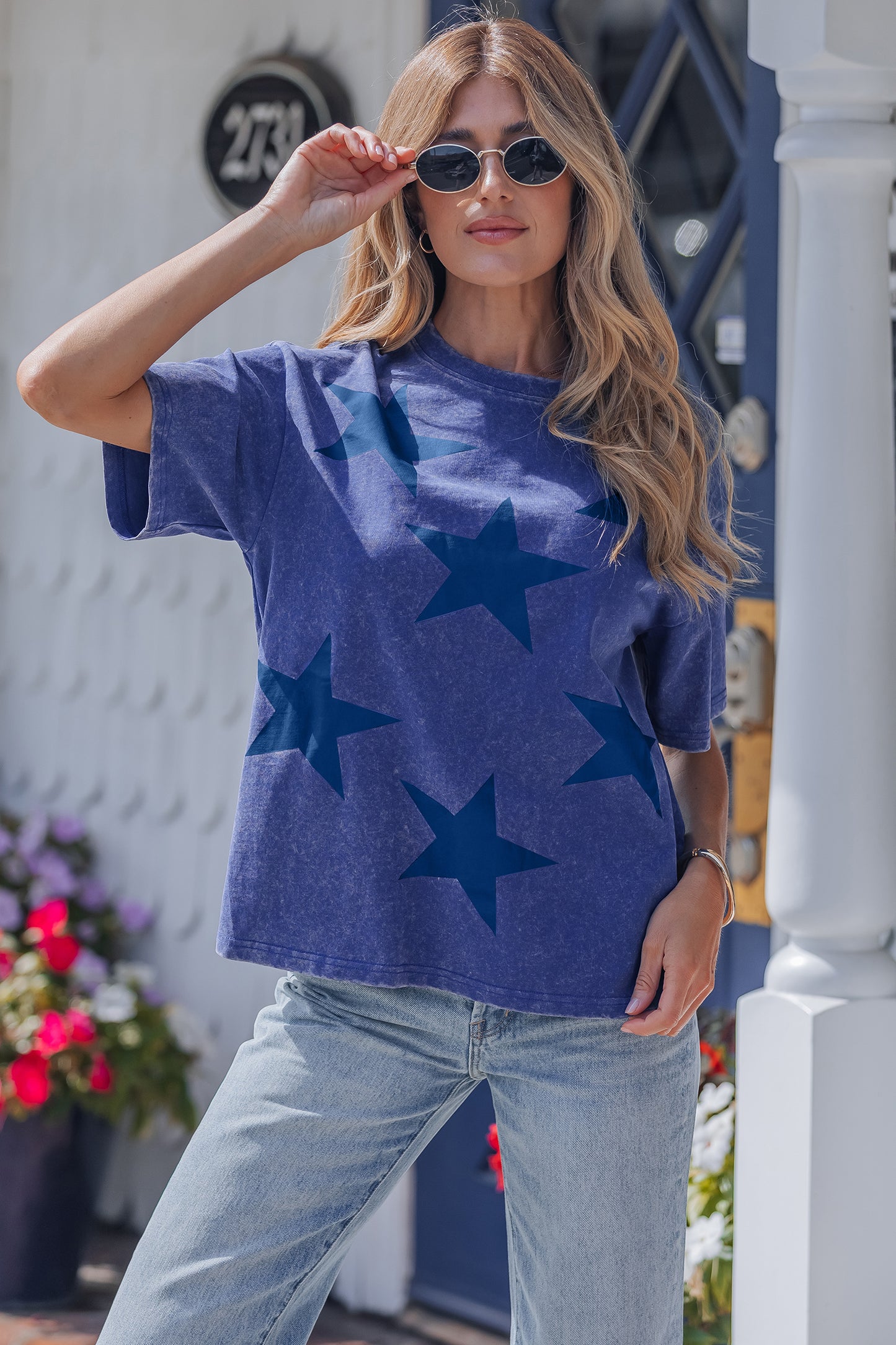 Blue Independence Mineral Wash Shirt