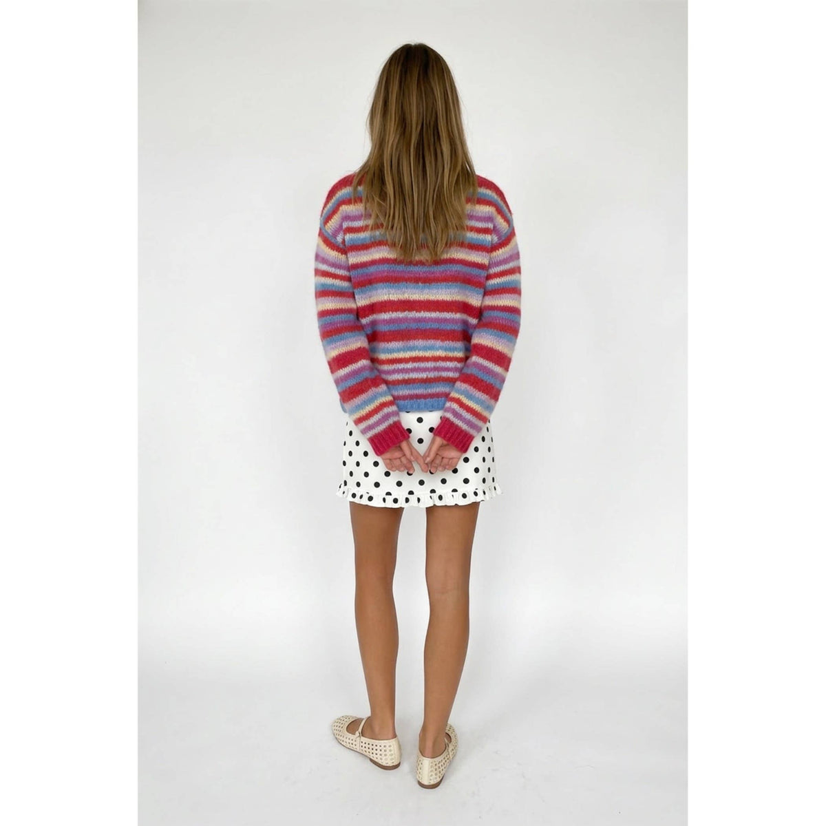 TF26-0089 - Multi stripe boat neck sweater