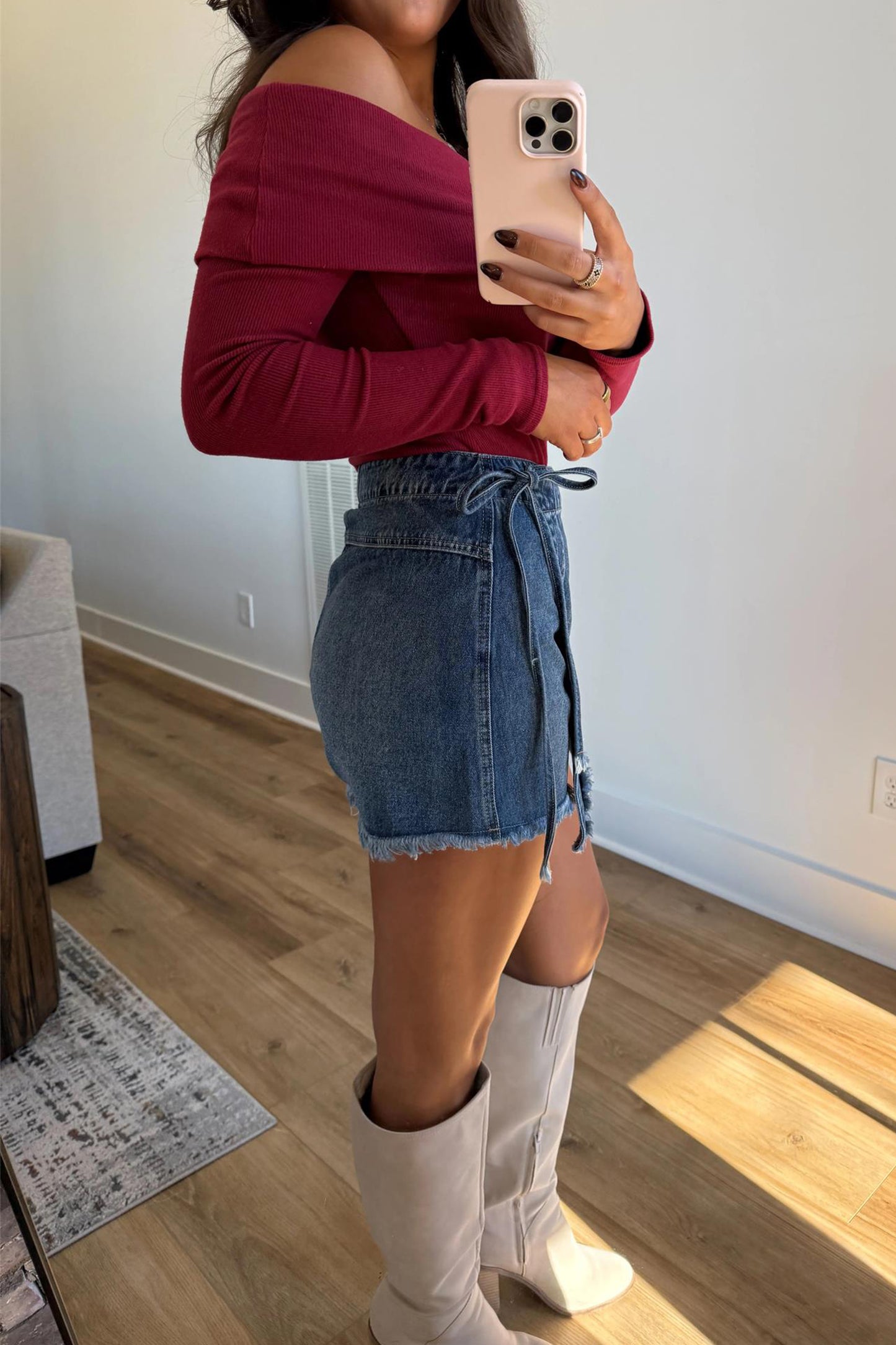 Ashleigh Blue Wrapped Tied Denim Skort