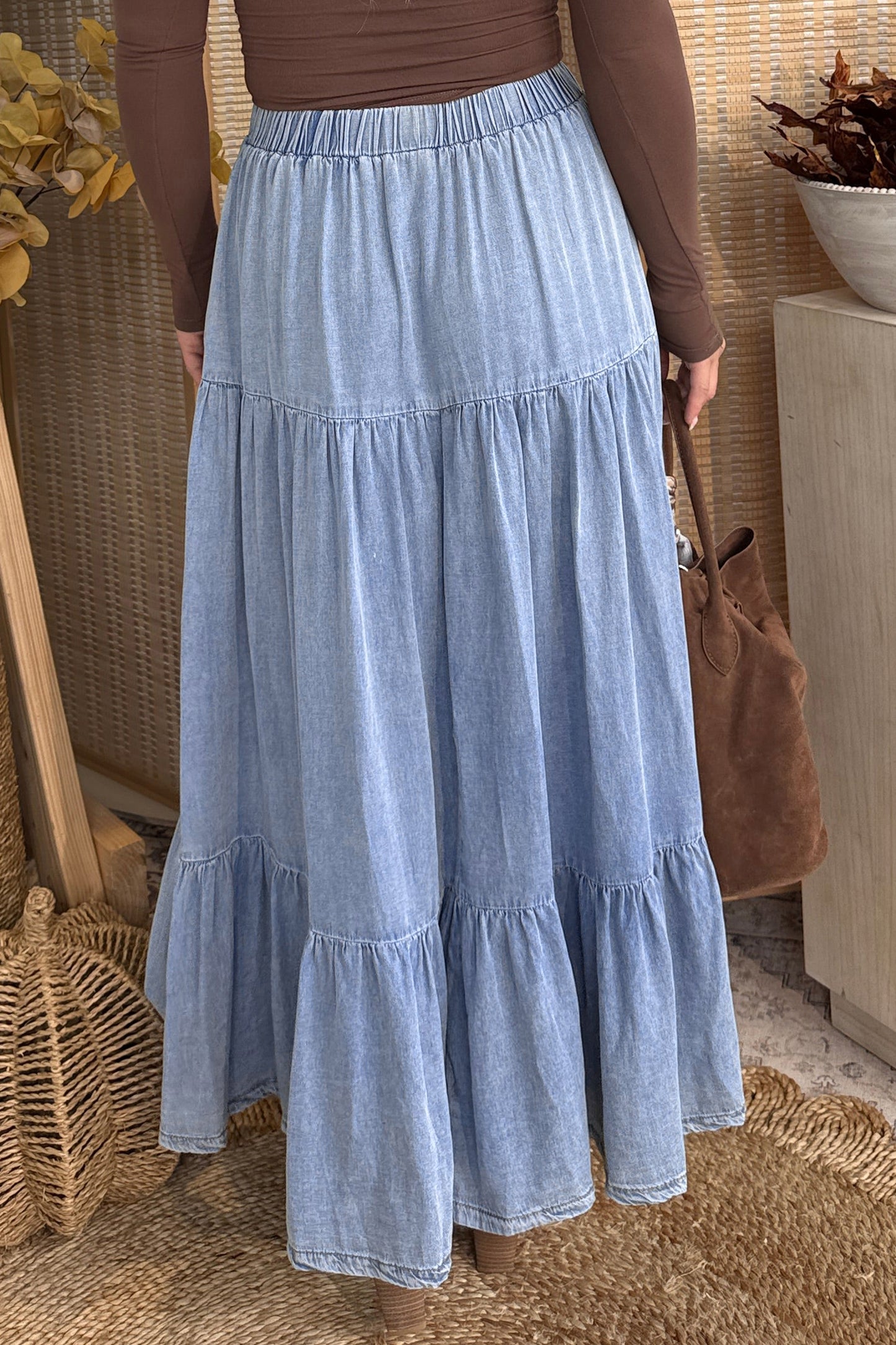 Beau Blue Denim Maxi Skirt