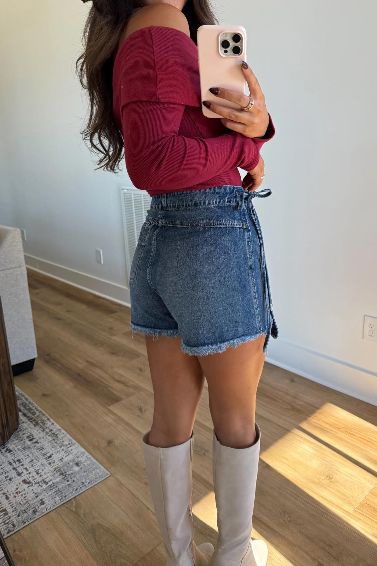 Ashleigh Blue Wrapped Tied Denim Skort