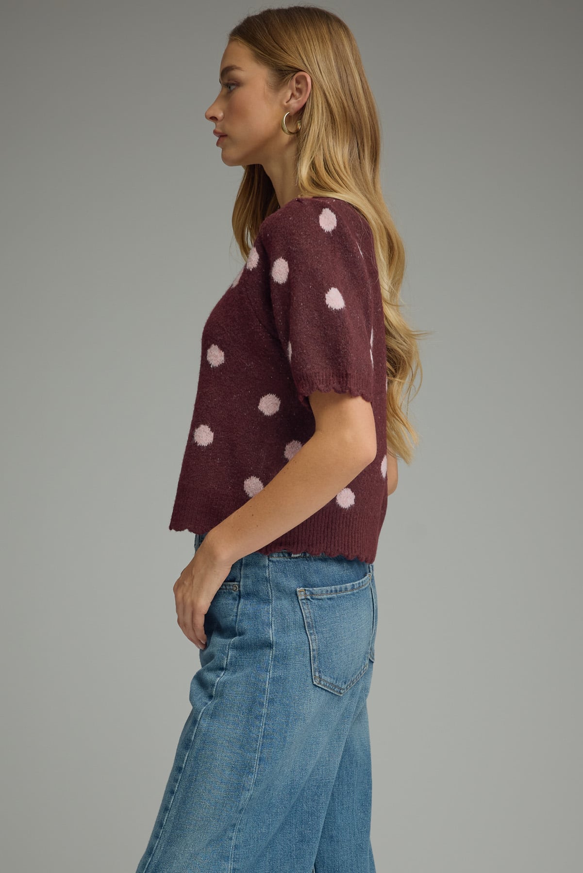Sweet Spot Polka Dot Sweater Top