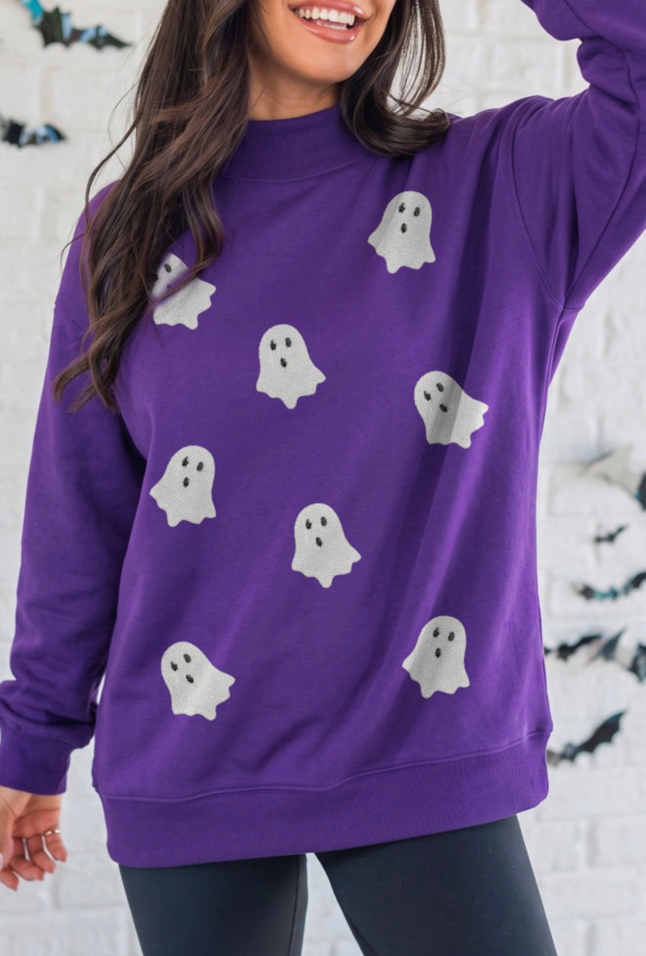 Boo Crew Ghost Mock Neck- preorder ships 9/13
