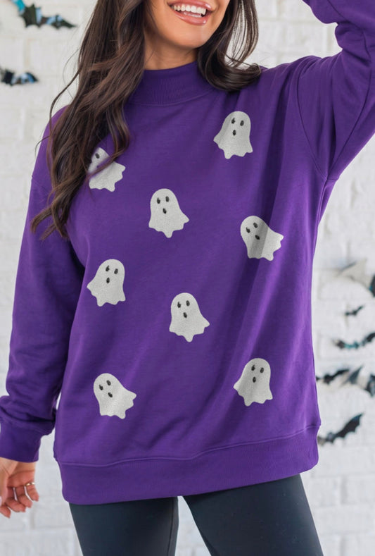 Boo Crew Ghost Mock Neck- preorder ships 9/13