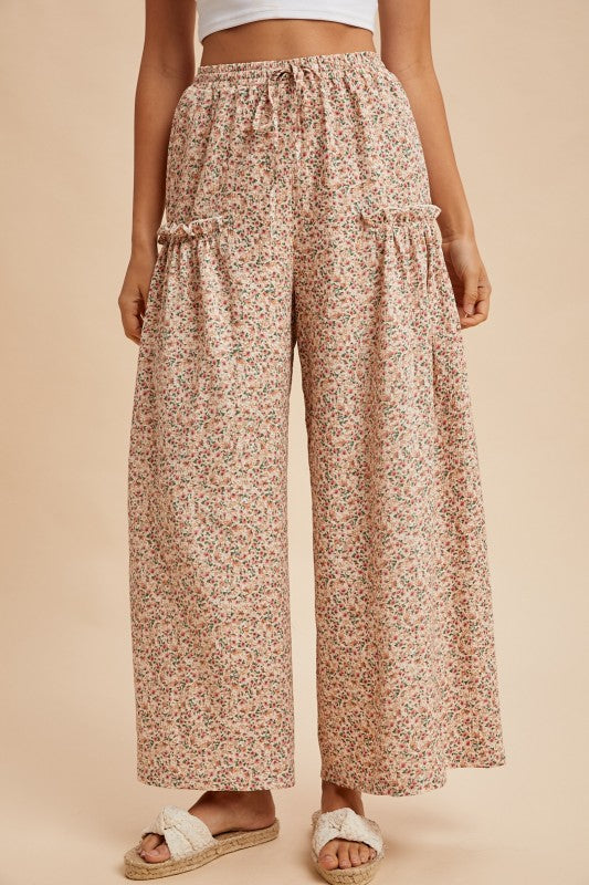 Meadow Breeze Floral Wide Leg Pants