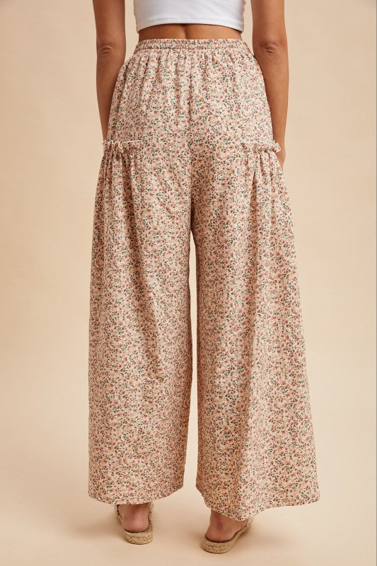 Meadow Breeze Floral Wide Leg Pants