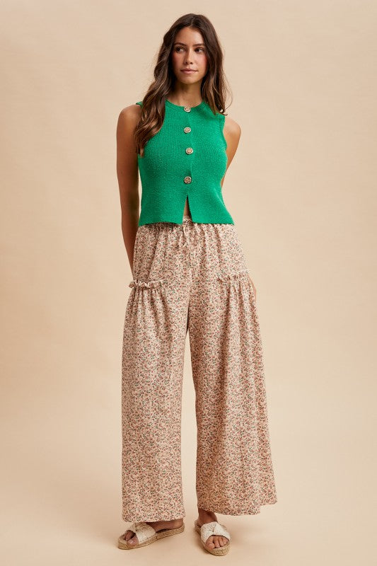 Meadow Breeze Floral Wide Leg Pants