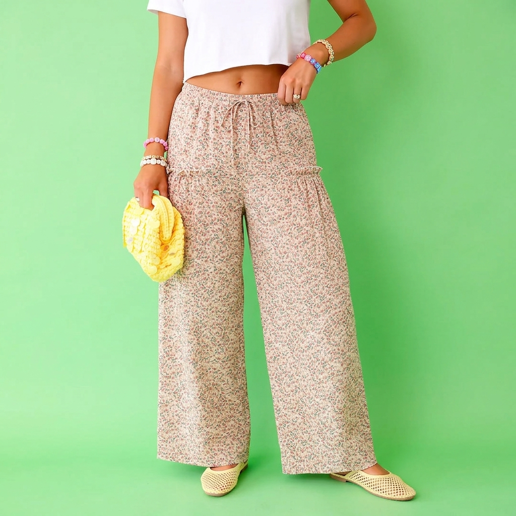 Meadow Breeze Floral Wide Leg Pants