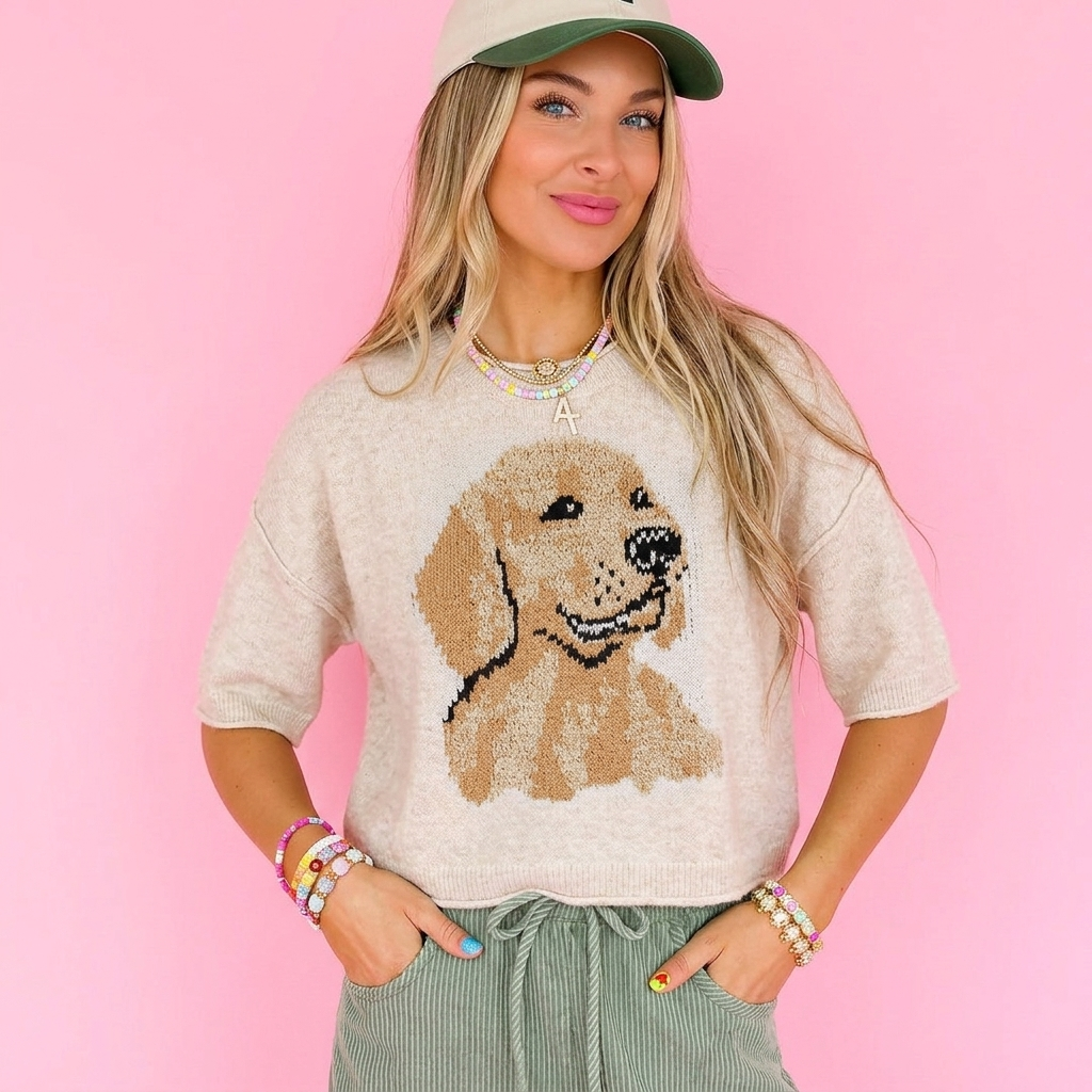 Golden Retriever Knit Top