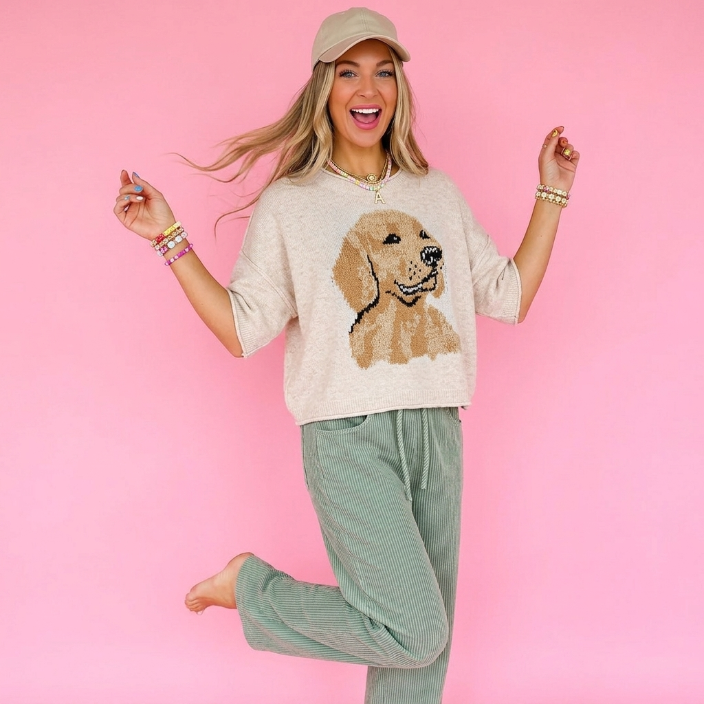 Golden Retriever Knit Top