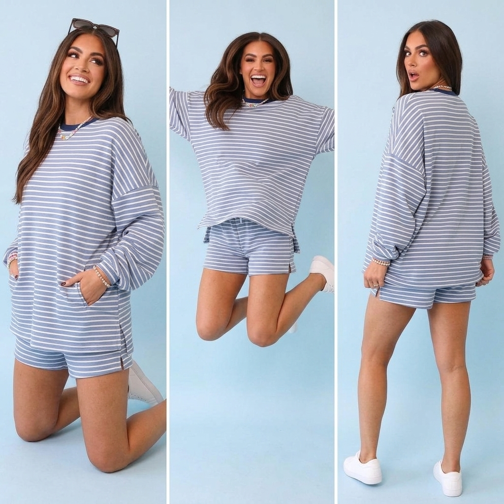 Coastal Breeze Striped Lounge Set