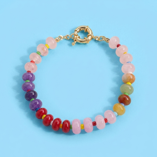 Rainbow Rose Quartz Bracelet