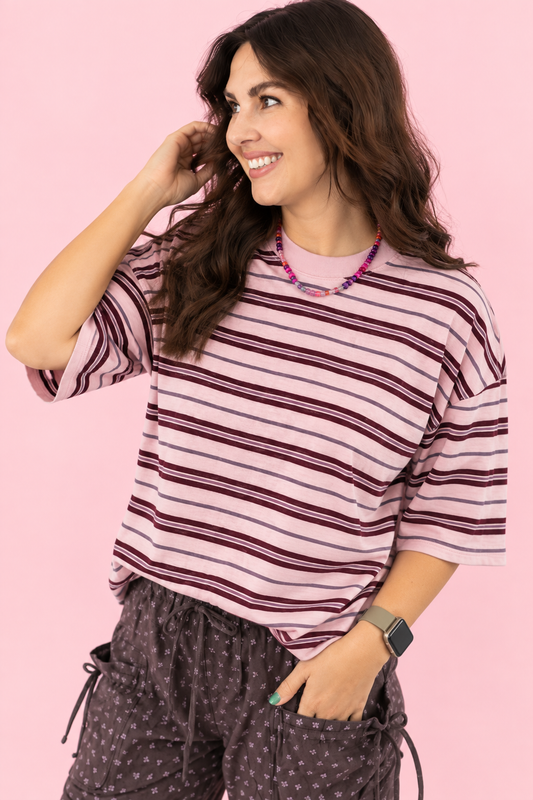 Blush Hour Striped Top