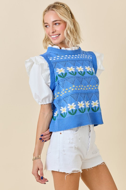 Floral vest top both pieces connected