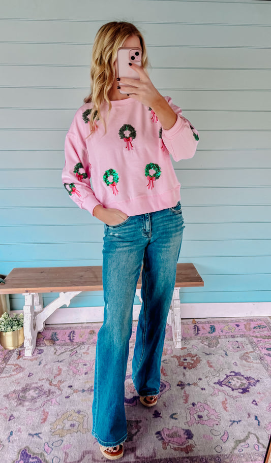 Mary square wreath top