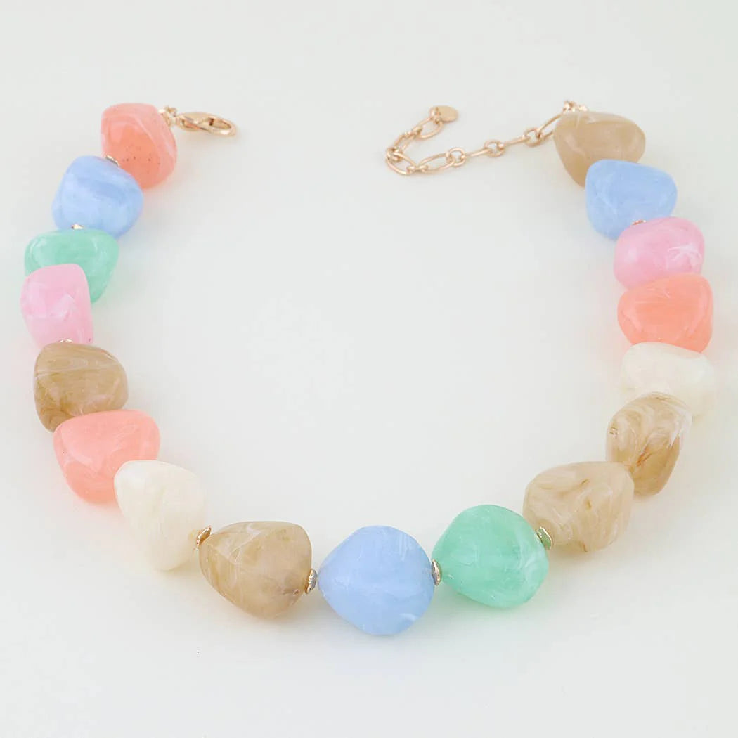Pastel stone statement necklace