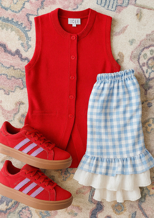 Slit top tank red