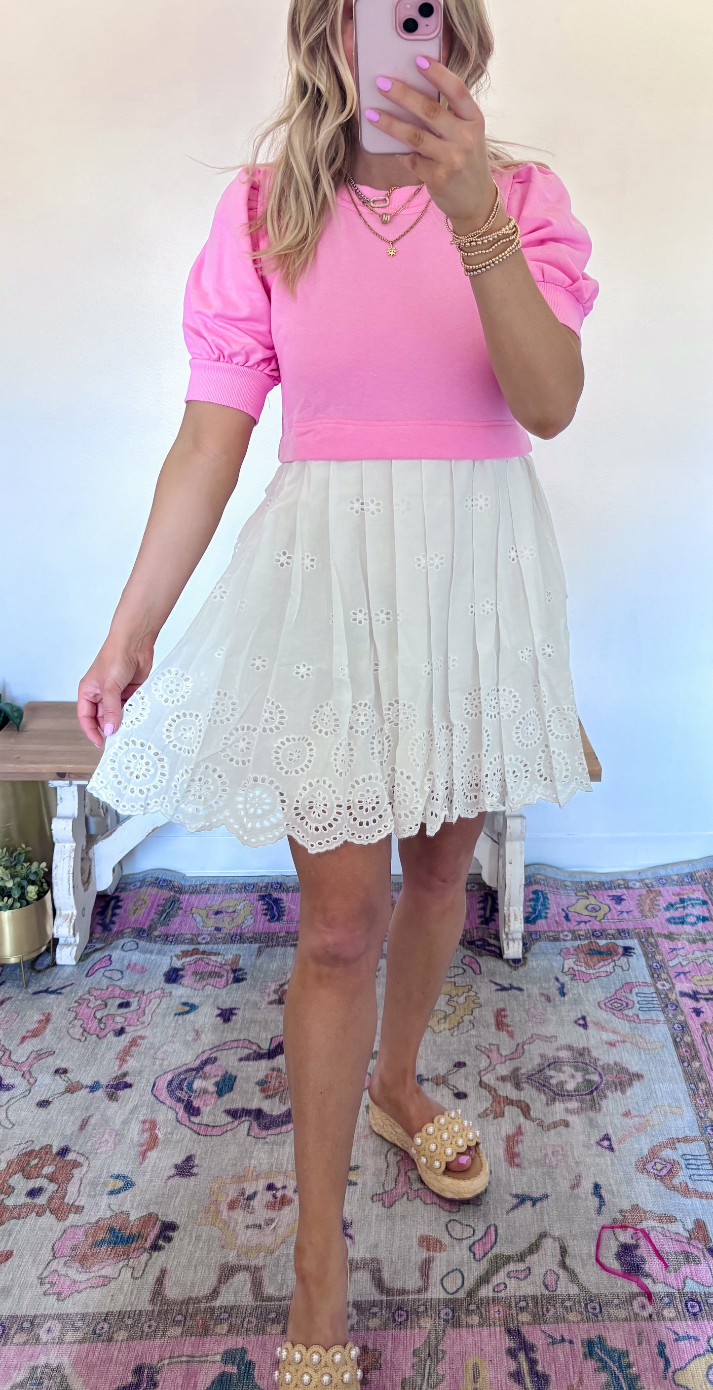 Eyelet heart  dress