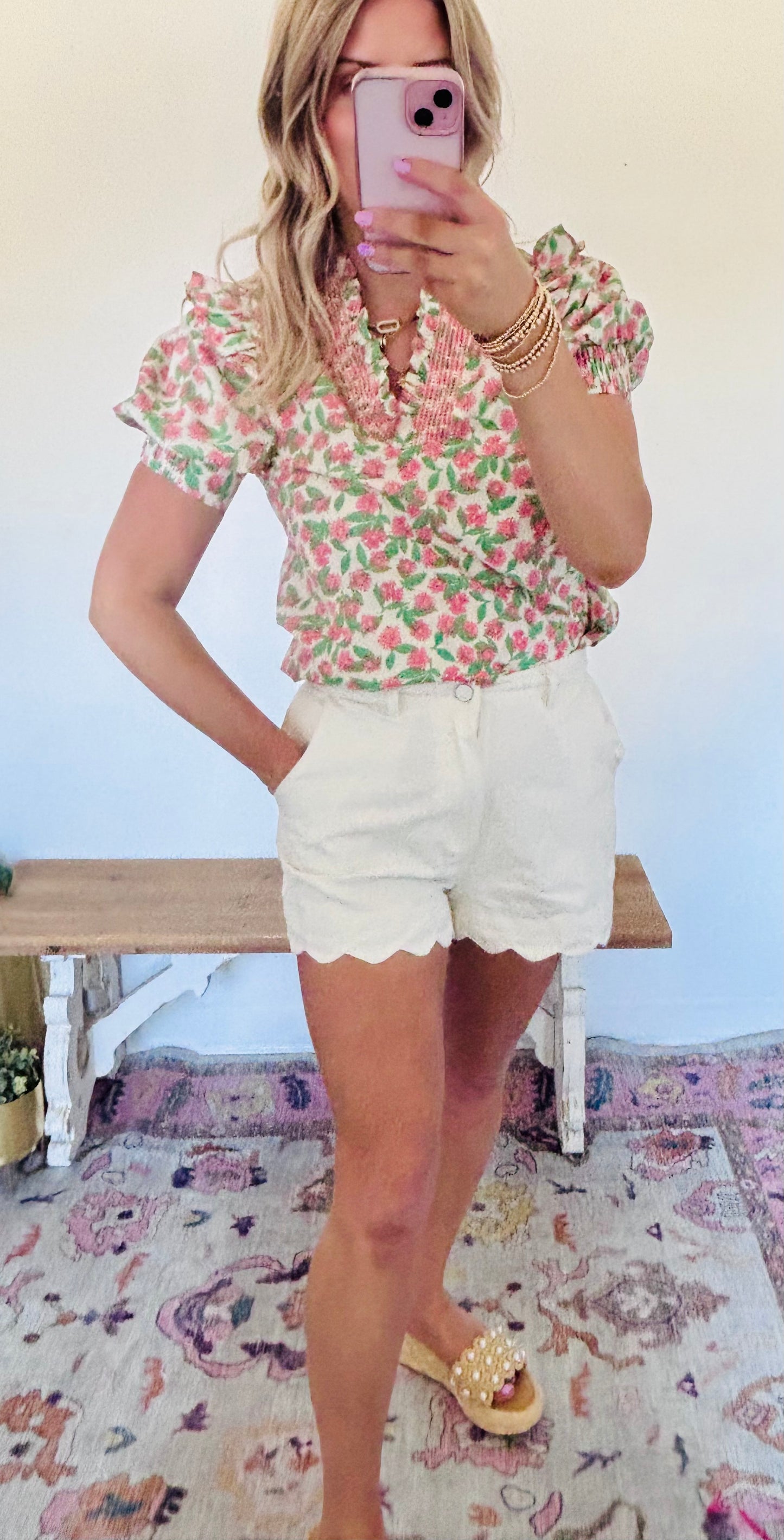 Green and pink top