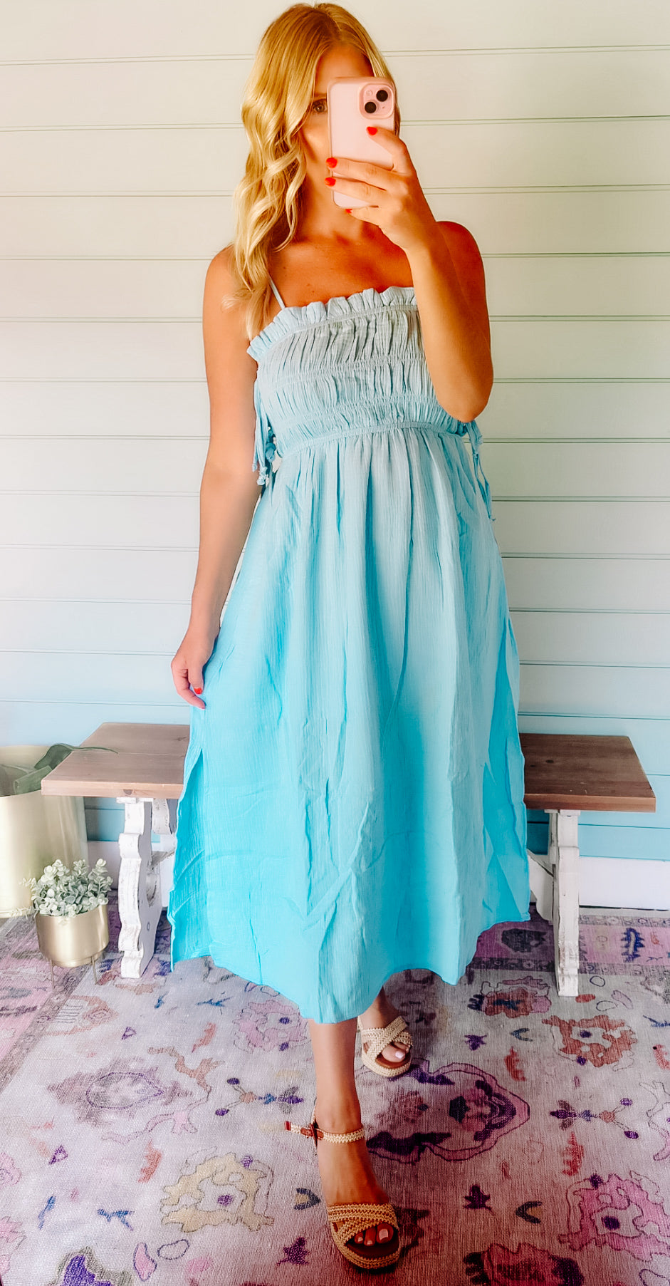 Meet me in Santorini sky blue dress
