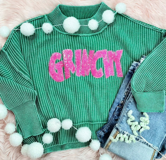 Grinchy sequin top