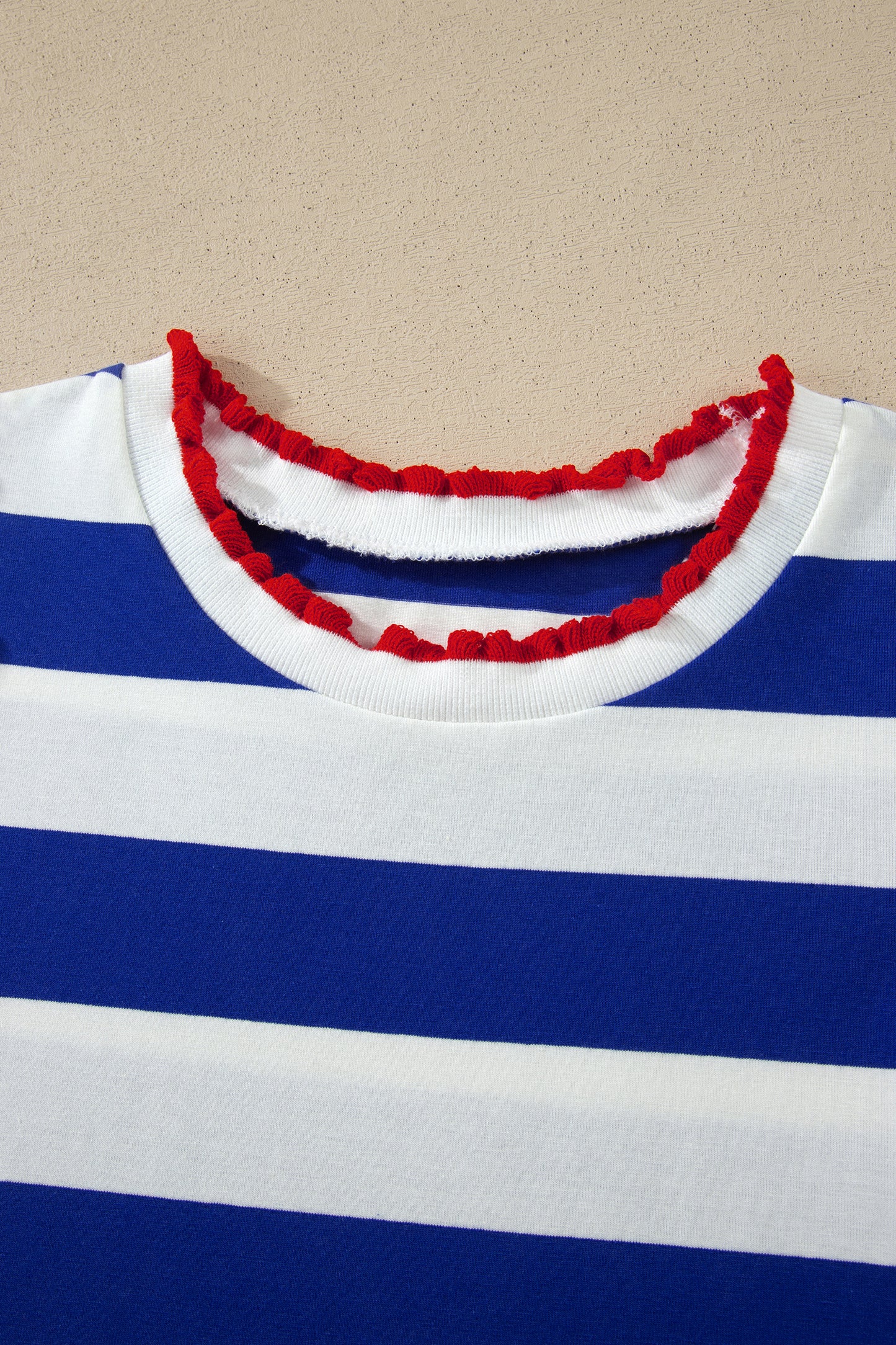 Blue Stripe Puff Sleeve Shift Dress