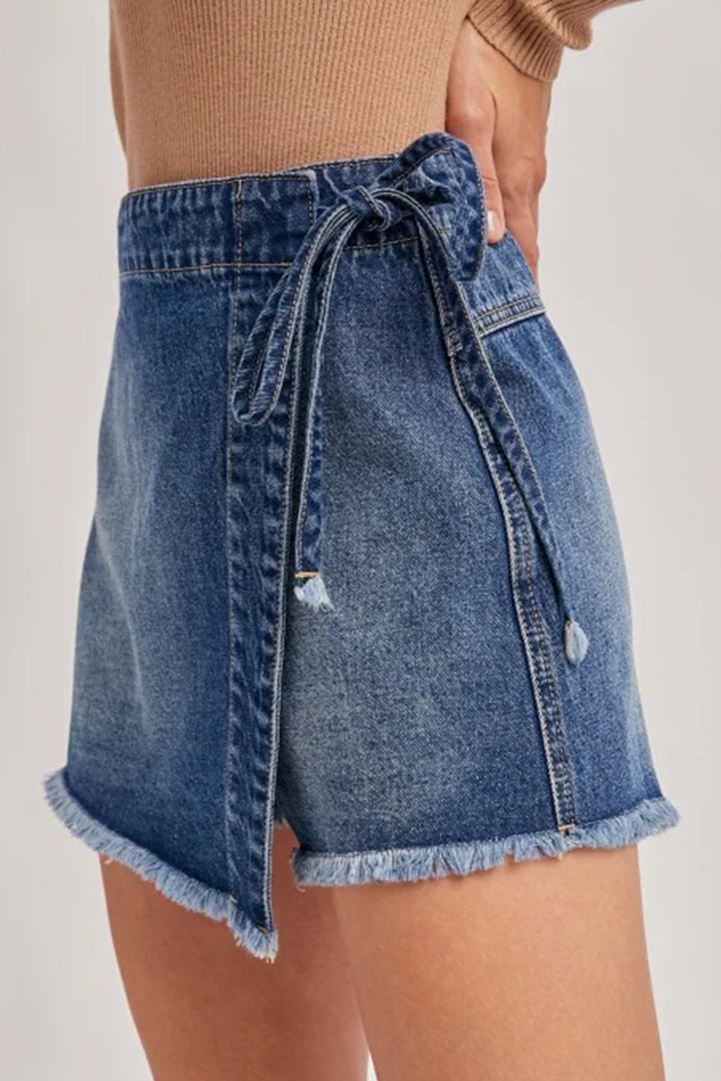 Ashleigh Blue Wrapped Tied Denim Skort